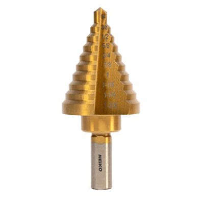 NEIKO 10194A Titanyum Kademeli Matkap Ucu, Yüksek Hızlı Alaşımlı Çelik, Ahşap ve Metal İçin Delik Genişletici, 0.6-3.5 cm Arası 10 Kademeli Boyut