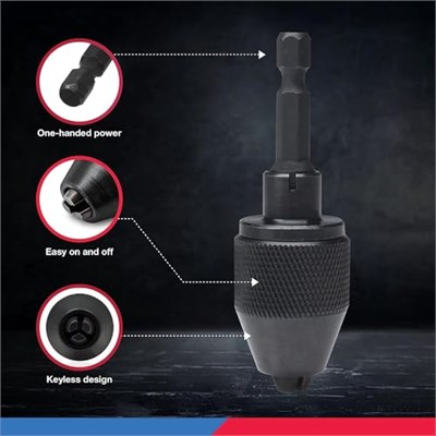 NEIKO 20753A hızlı sıkıştırmalı matkap aynası adaptörü, 1/4 inç altıgen şaft, akülü tornavidayı saniyeler içinde matkaplara dönüştürür, yuvarlak şaftlı matkap için, sıkma için anahtar gerekmez