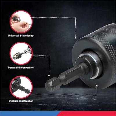 Neiko® 20754 bir 3/8 CHUCK dönüştürücü, Quick Change şaftlı sürücüler için | 1/2 adaptör dahil