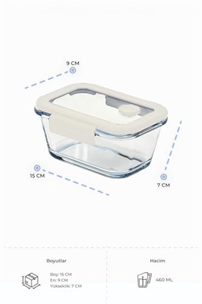 Neoflam Fika Glace Vakumlu Cam Saklama Kabı 460 ML Bej