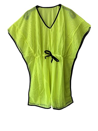 NEON SARI BELİ BÜZGÜLÜ FİLE PAREO