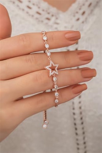 NEREZE 925 Ayar Asansörlü Yıldız Bileklik Kadın Gümüş Bileklik