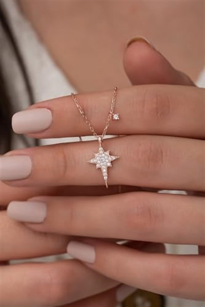 NEREZE 925 Ayar Minik Kutup Yıldızı Kolye Kadın Gümüş Kolye
