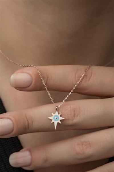 NEREZE 925 Ayar Minimal Kutup Yıldızı Kolye Kadın Gümüş Kolye