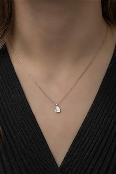 NEREZE 925 Ayar Minimal Yelken Kolye Kadın Gümüş Kolye