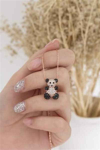 NEREZE 925 Ayar Panda Kolye Kadın Gümüş Kolye