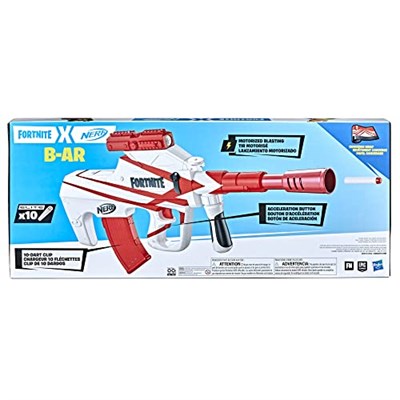 NERF Fortnite B-AR Motorlu Dart Blaster - Fortnite Converge Wrap, Motorlu 10-Dart Patlatma, 10 Dart Klipsi, 10 Resmi Elit Dart