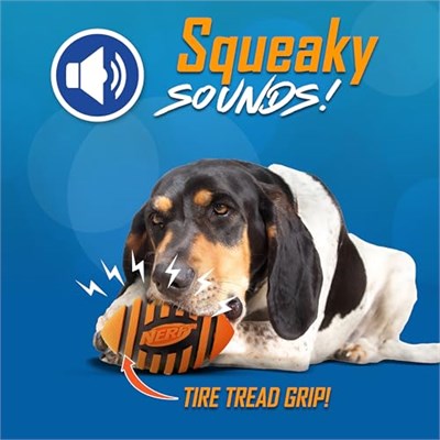 Nerf Köpek Spiral Squeak Futbol Açık Hava Köpek Oyuncağı, 5 İnç Köpek Futbolu Gıcırtılı Oyuncak, Orta ve Büyük Irklar için, Turuncu