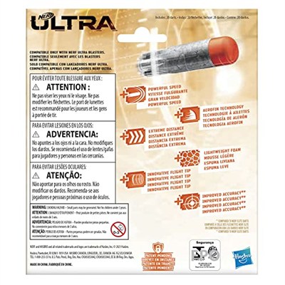 Nerf Ultra One 20li Dart Dolum Paketi - Sadece Ultra Serisi İle Uyumlu Orijinal Yedek Mermi - En Uzak Mesafe Dartı