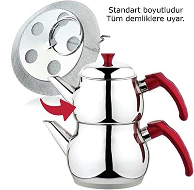 NEROLIA Çay Süzgeci/Demlik İçi Çay Süzücü/Çaydanlık Filtresi /%100 Paslanmaz Çelik Süzgeç (12 Adet)