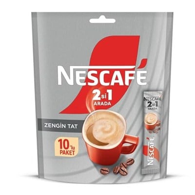 NESCAFÉ 2si 1 Arada Çözünebilir Kahve Karışımı 10lu Paket (10 x 10 g)