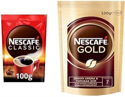 NESCAFÉ Classic ve Gold Çözünebilir Kahve Paketi (2x100g)