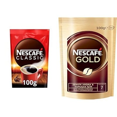 NESCAFÉ Classic ve Gold Çözünebilir Kahve Paketi (2x100g)