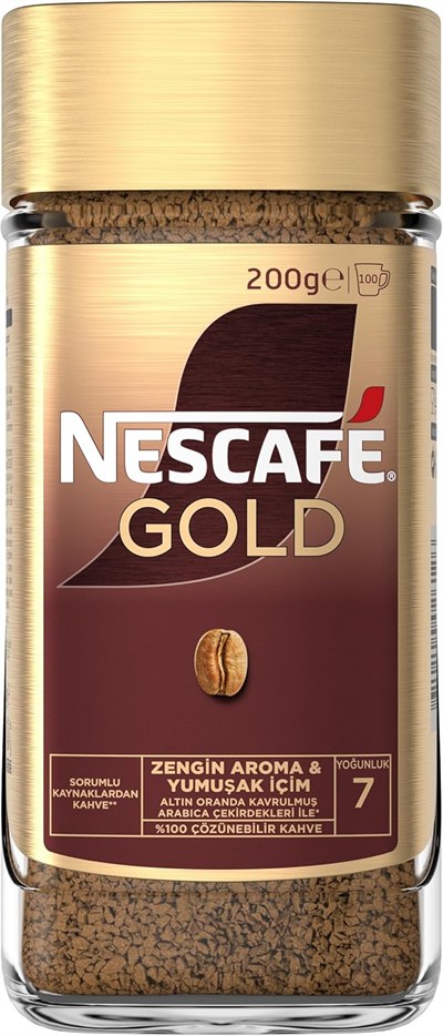 Nescafé Gold Çözünebilir Kahve, Kavanoz, 200 g