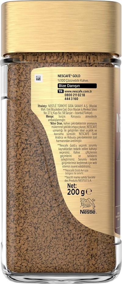 Nescafé Gold Çözünebilir Kahve, Kavanoz, 200 g