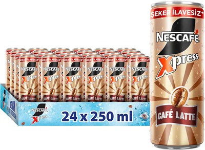 Nescafé Xpress Latte Şekersiz Soğuk Kahve 250 ml x 24