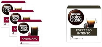Nescafe Dolce Gusto Americano 16 Kapsül 136 Gr x 3 ve Nescafe Dolce Gusto Espresso Intenso 16 Kapsül 112 Gr