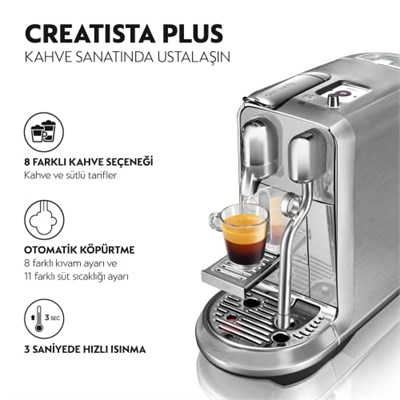 Nespresso J520 Creatista Plus Süt Çözümlü Kahve Makinesi - Seçenekler: Creatista Plus J520, Creatista Pro J620