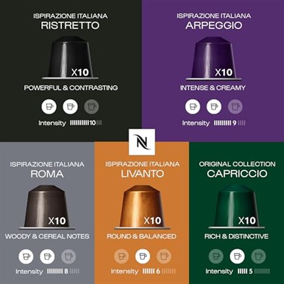 Nespresso kapsül, farklı çeşit, 100 adet, kahve kapsülleri