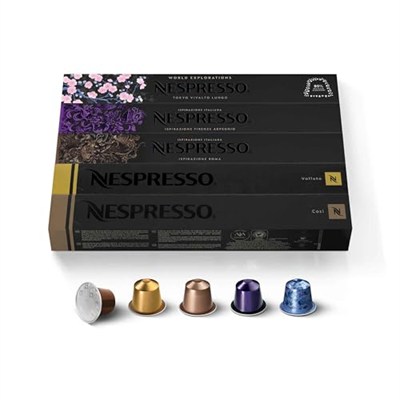 Nespresso Kapsüller OriginalLine, Çeşitlilik Paketi, Hafif, Orta, Koyu Kızarmış Espresso Kahve, 50 Adet Espresso Kahve Kapsülleri, 1.5 oz Brews