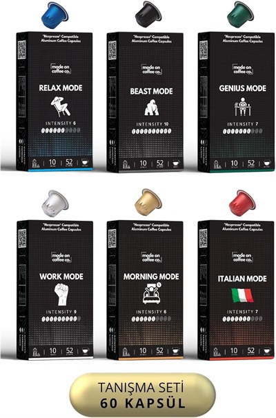 Nespresso Uyumlu Alüminyum Kapsül Kahve Tanışma Seti - 60 Adet