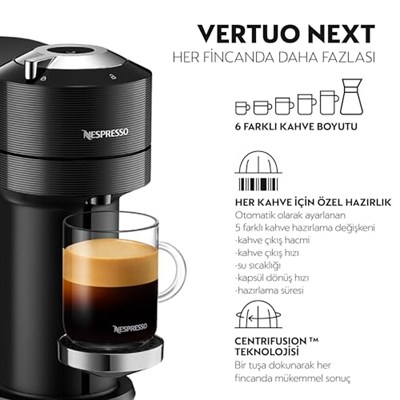 Nespresso Vertuo Next Premium Kahve Makinesi, Siyah