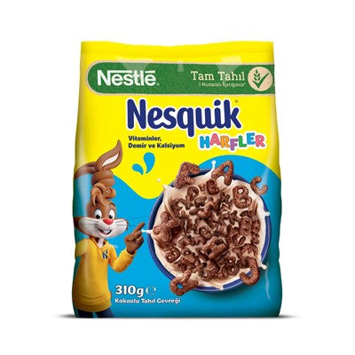 Nesquik Nestlé Harfler Kakaolu Buğday ve Mısır Gevreği 310 g - Seçenekler: 310 Gram, 310 Gram (2 paketi), 400 Gram...