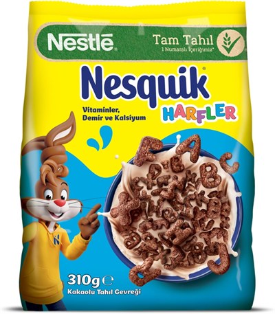 Nesquik Nestlé Harfler Kakaolu Buğday ve Mısır Gevreği 310 g - Seçenekler: 310 Gram, 310 Gram (2 paketi), 400 Gram...