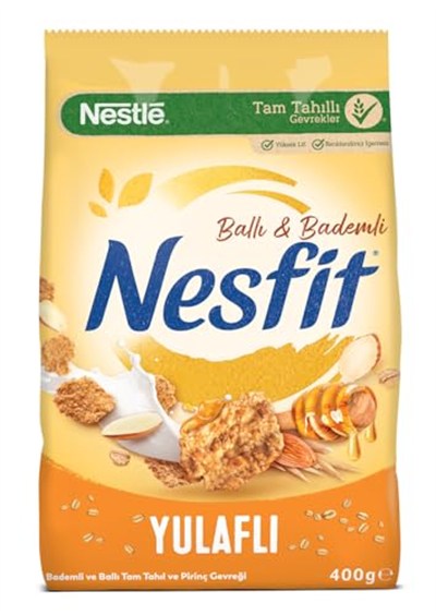 Nestlé Nesfit Ballı ve Bademli Tam Tahıl ve Pirinç Gevreği 400 g