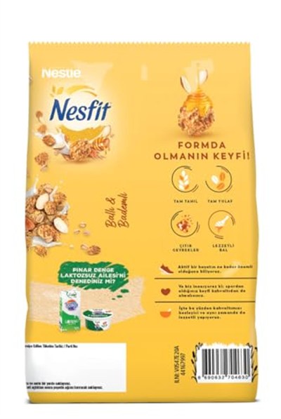 Nestlé Nesfit Ballı ve Bademli Tam Tahıl ve Pirinç Gevreği 400 g