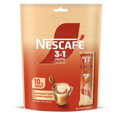 Nestle Nescafe 3ü1 Arada Gold Yumuşak 10lu Çoklu Paket 10x 17,5 g