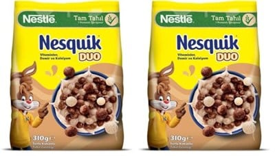 Nestle Nesquik Duo Kakaolu Bugday ve Misir Gevregi 310 gr 2li paket