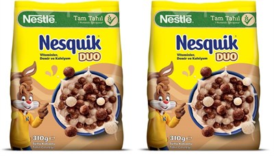 Nestle Nesquik Duo Kakaolu Bugday ve Misir Gevregi 310 gr 2li paket