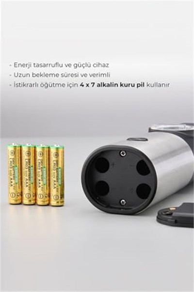 Neutron Pilli Led Işıklı Tuz ve Karabiber Öğütücü ikili Set