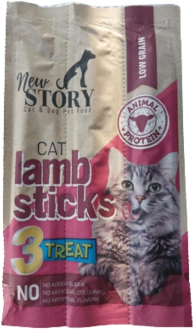New Story Kedi Ödül Maması, Kuzu Etli Stick, 3lü Paket, Yumuşak, Yetişkin Kediler İçin