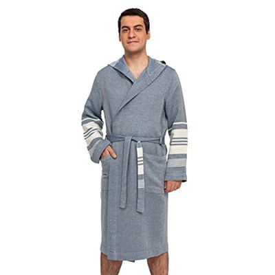 New York Fitty Lacivert Organik Pamuk Peştamal Bornoz Small-Medium