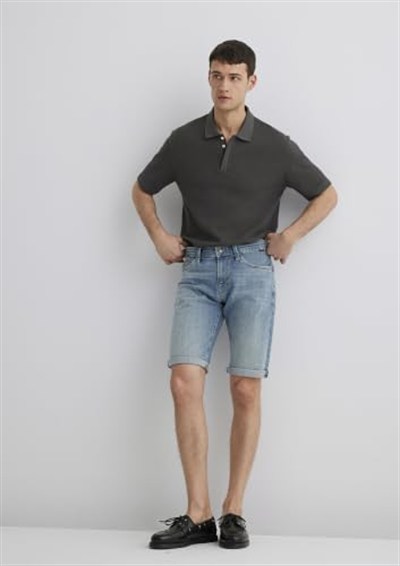 Nicholas Açık Puslu Mavi Premium Jean Şort 0416028720