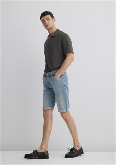 Nicholas Açık Puslu Mavi Premium Jean Şort 0416028720