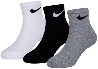 Nike Baby - Erkek Çocuk rn0026-w2f_os 3 Çift Çorap, Beyaz/Gri/Siyah-W2F, Tek Beden EU