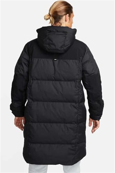 Nike Storm Fit Down Fill Oversize Hoodie Ful Zip Jacket Erkek Su Geçirmez Kaz Tüyü Kapüşonlu Mont Siyah