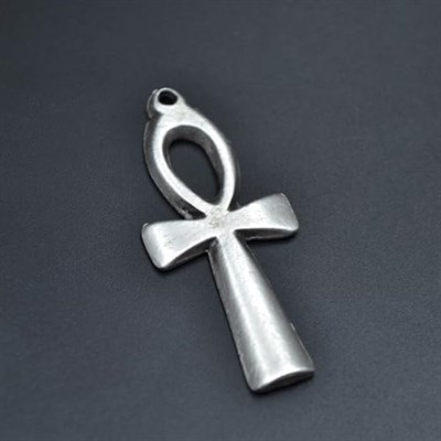 Nilin Anahtarı - Ankh Anahtarı Örme Zincir Kolye - Gümüş Kaplama - Erkek Kadın Kolye - No:1311