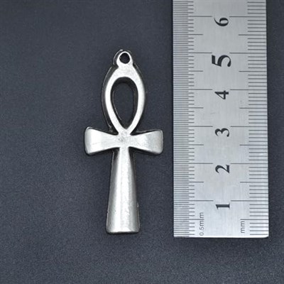 Nilin Anahtarı - Ankh AnahtarıDeri ip Kolye - Gümüş Kaplama - Kadın Erkek Kolye - No:784