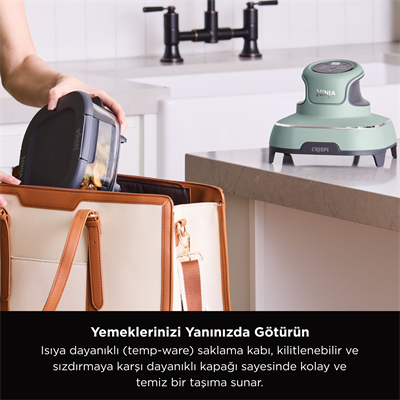 Ninja Crispi 4 in 1 Taşınabilir Cam Hazneli Pişirme Sistemi - Sage Green