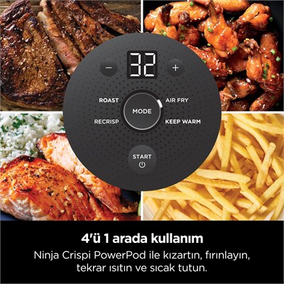Ninja Crispi 4 in 1 Taşınabilir Cam Hazneli Pişirme Sistemi - Stone