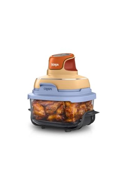 Ninja CRISPi 4-in-1 Taşınabilir Cam Hazneli Pişirme Sistemi, Siyah