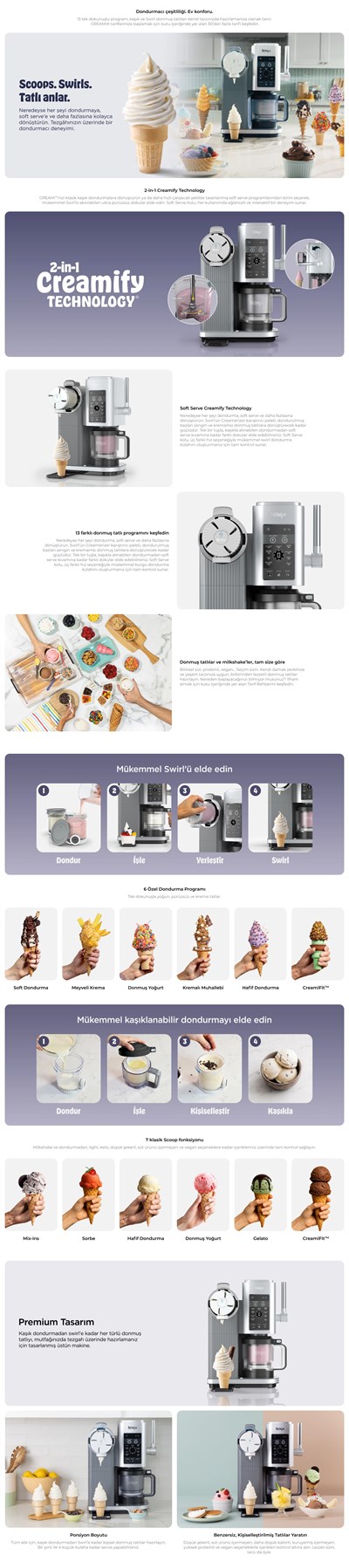 Ninja Swirl by CREAMi 13-in-1 Soft Serve & Dondurma Makinesi