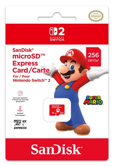 NINTENDO SWITCH 2 MICRO SD CARD SANDISK - MARIO 256GB