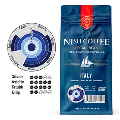 Nish Espresso Kahve Italy 1 Kg- Çekirdek