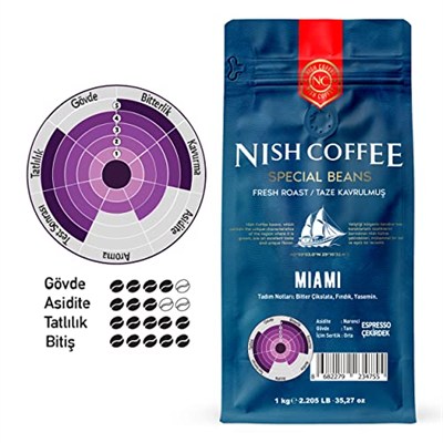 Nish Espresso Kahve Miami 1 Kg-Çekirdek