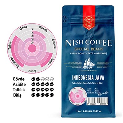 Nish Filtre Kahve Endonezya Java 1 Kg 3lü Set (3x1 Kg) -Öğütülmüş